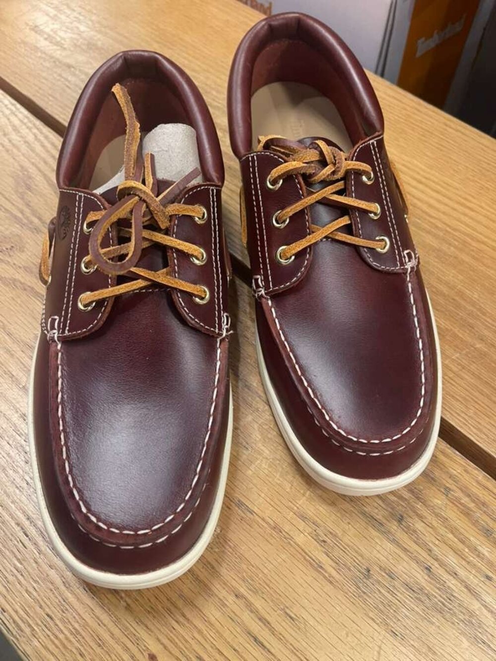 TIMBERLAND MEN'S PORTOFINO PIER BOAT SHOES BURGUNDY FULL GRAIN A6CXM-EIW